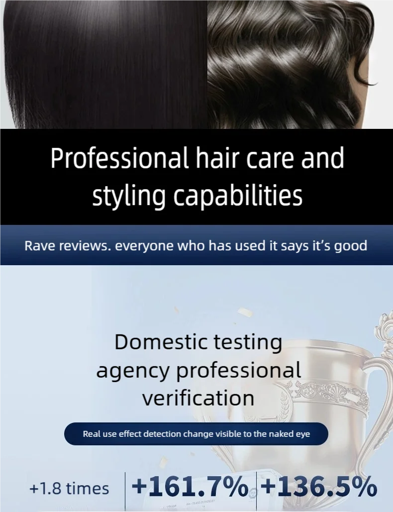 7-in-1 high-speed negative ion hair dryer with styling attachments for straight or curly professional hair results.