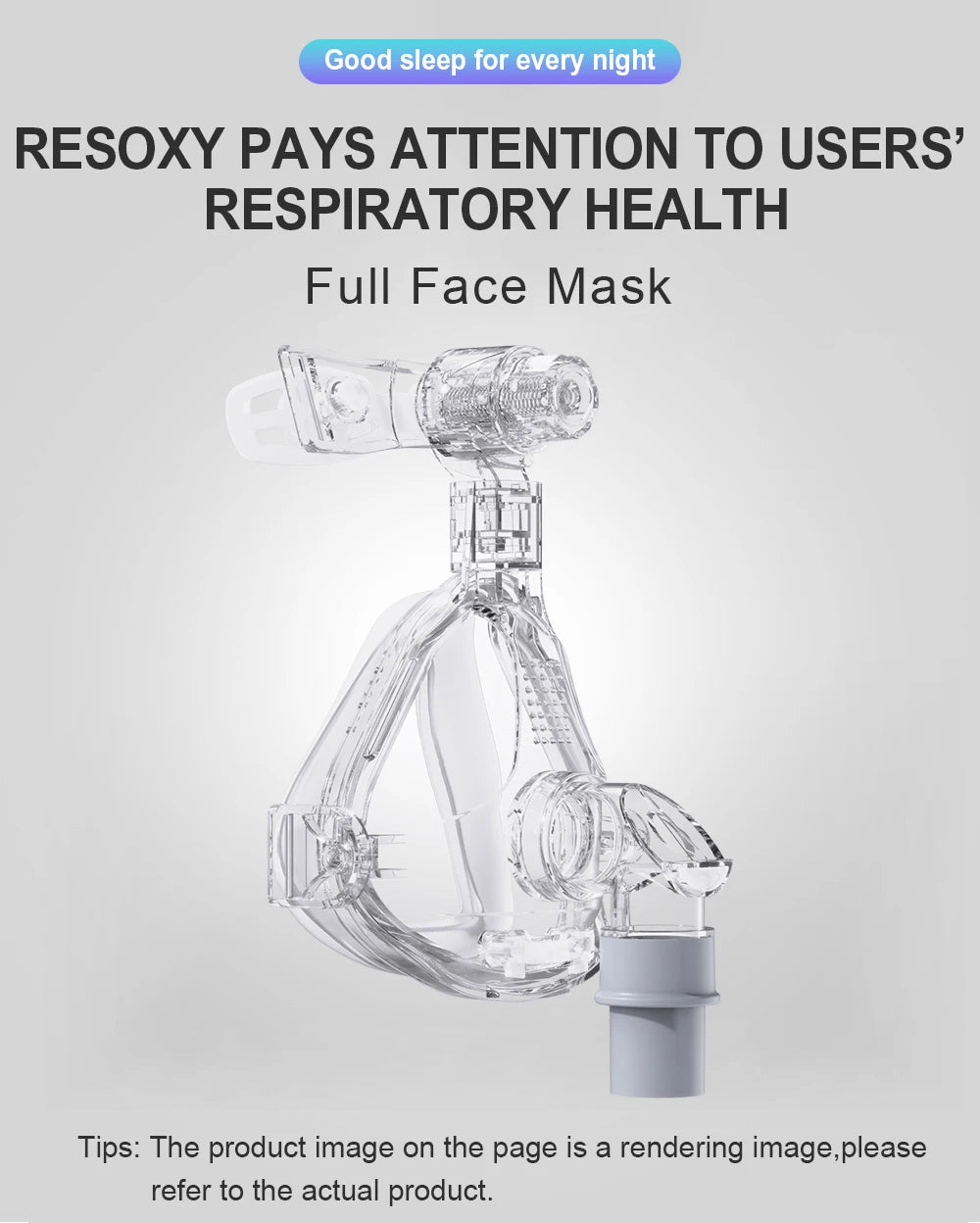 RESOXY CPAP Full Face Mask Auto BiPAP CPAP Mouth Mask Medical Silicon Full Facial Mask With Headgear for Sleep Apnea Snoring