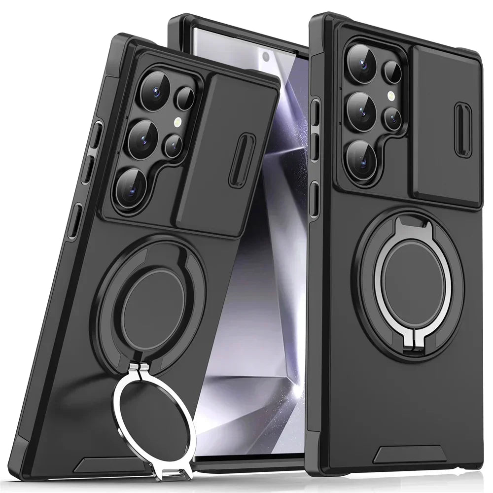 Samsung Galaxy S25 Magnetic Case with Camera Cover - Slim Fit Protection Black Tidesmit