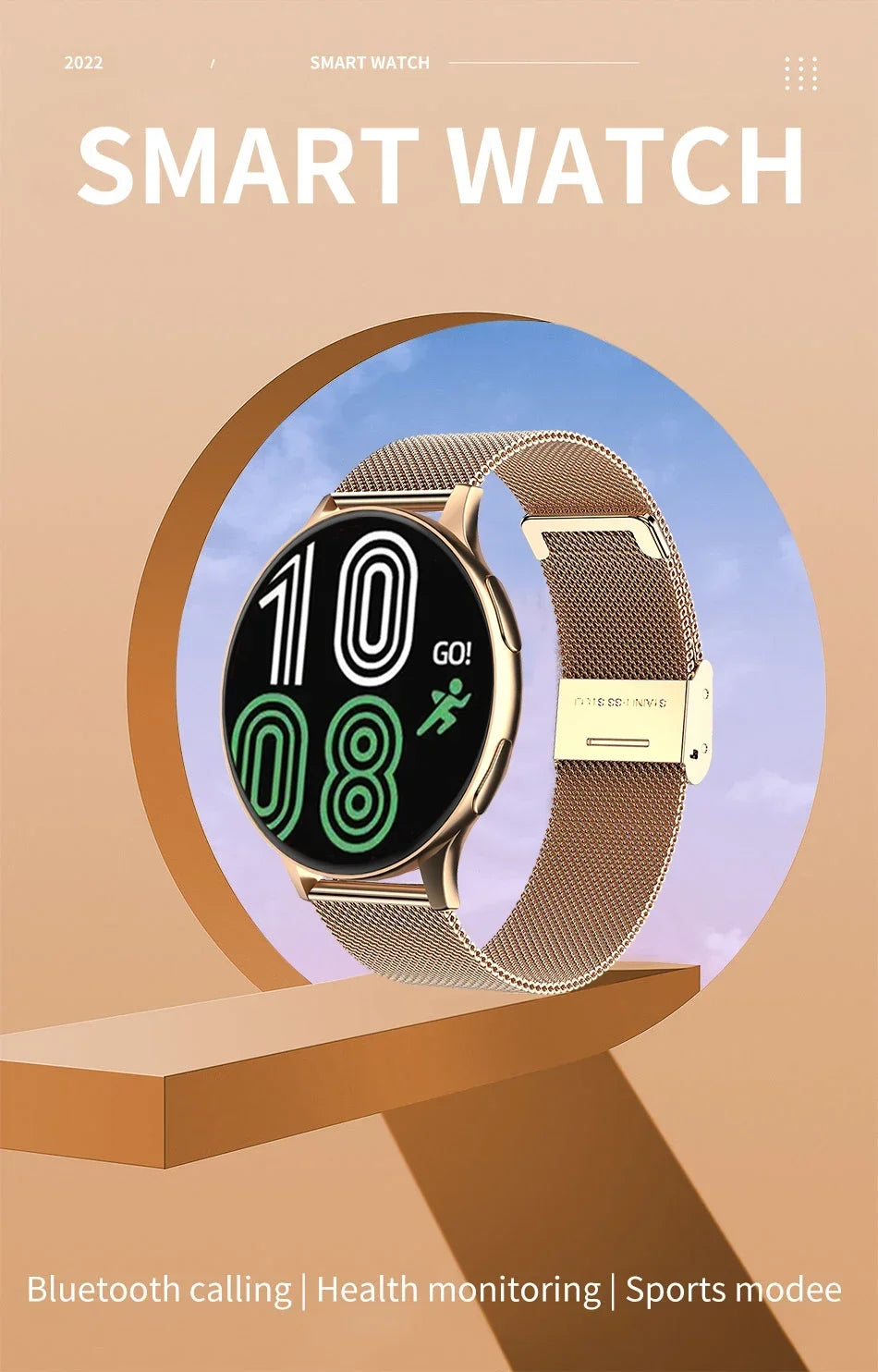 New Bluetooth Call Smart Watch Women Custom Dial Steel Watches Men Sports Fitness Tracker Heart Rate Smartwatch