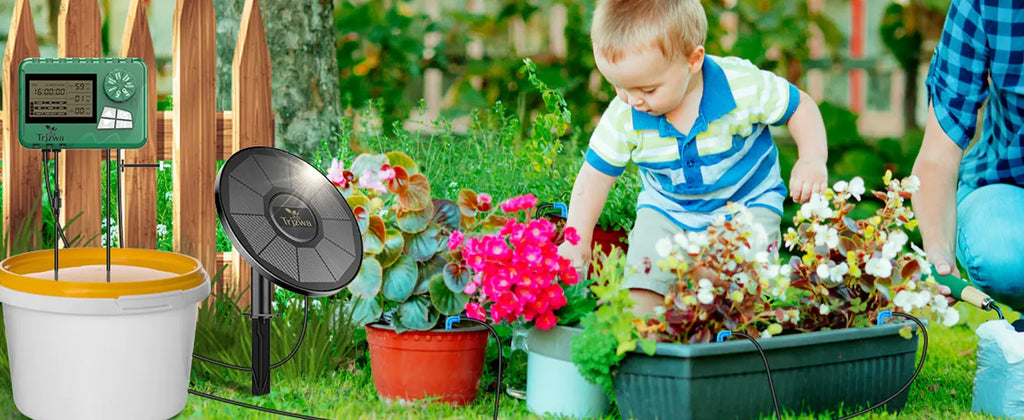Solar Drip Irrigation Kit for Potted Plants with Smart App Timer Tidesmit
