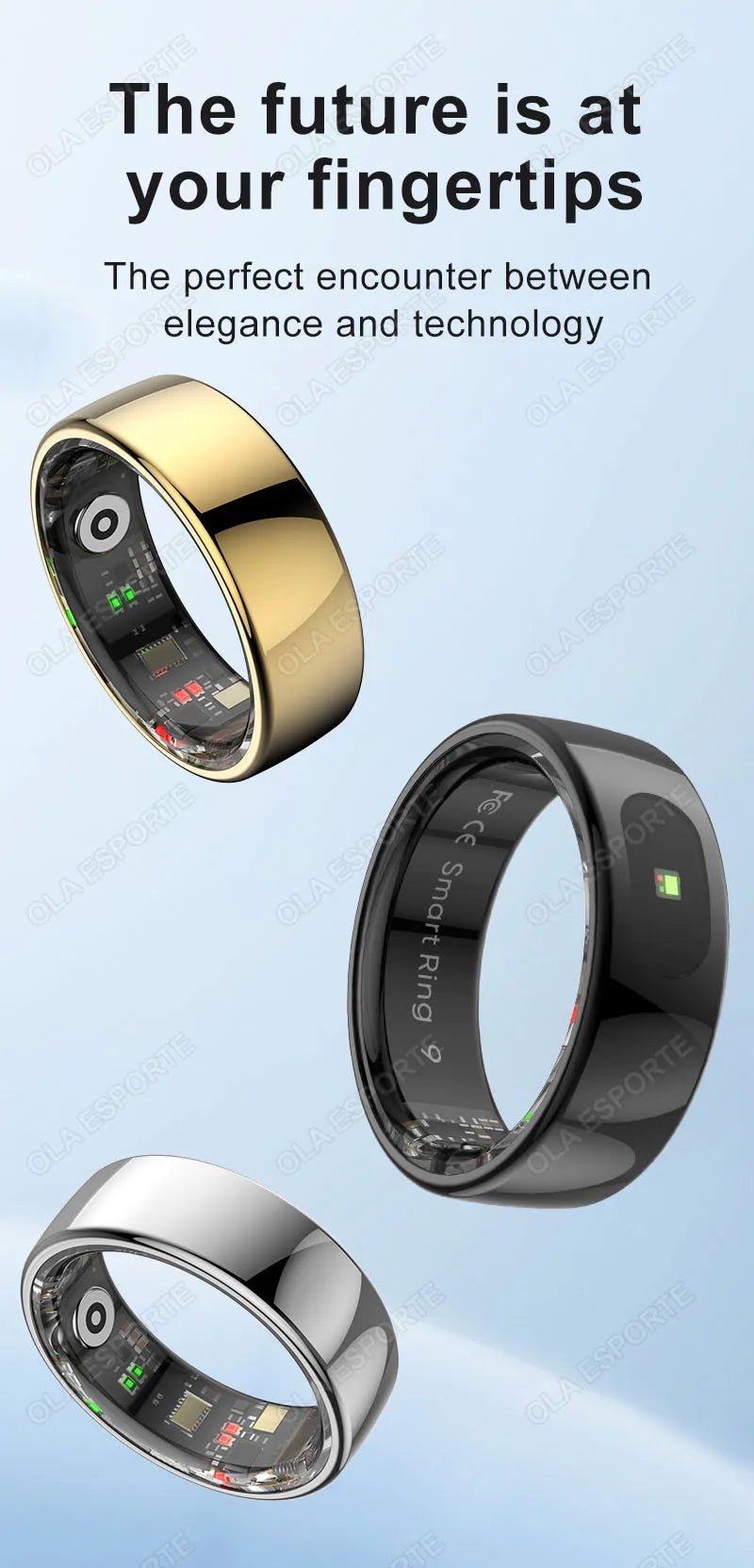 Tidesmit Smart Health Ring - Advanced Heart Rate & Oxygen Monitor Tidesmit