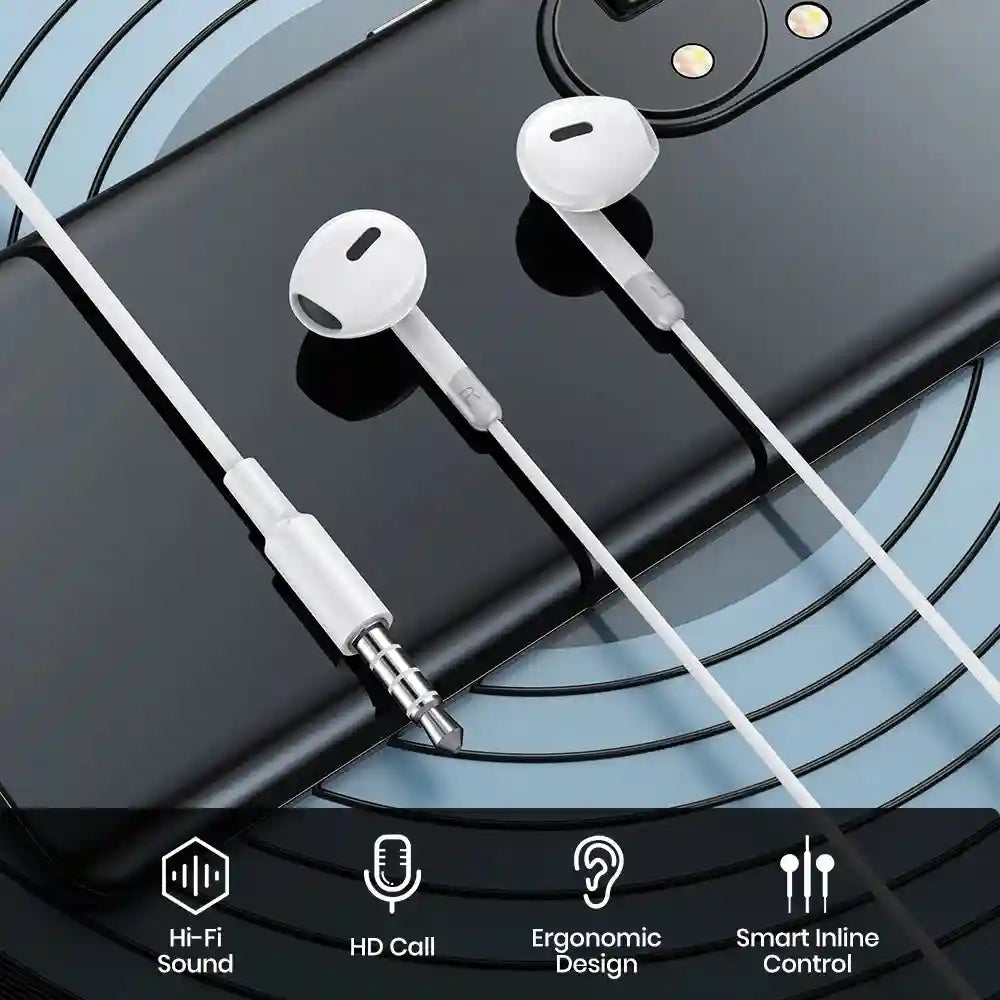 Wired Earphones With Microphone - 3.5mm In-Ear Noise Isolating Headset Tidesmit