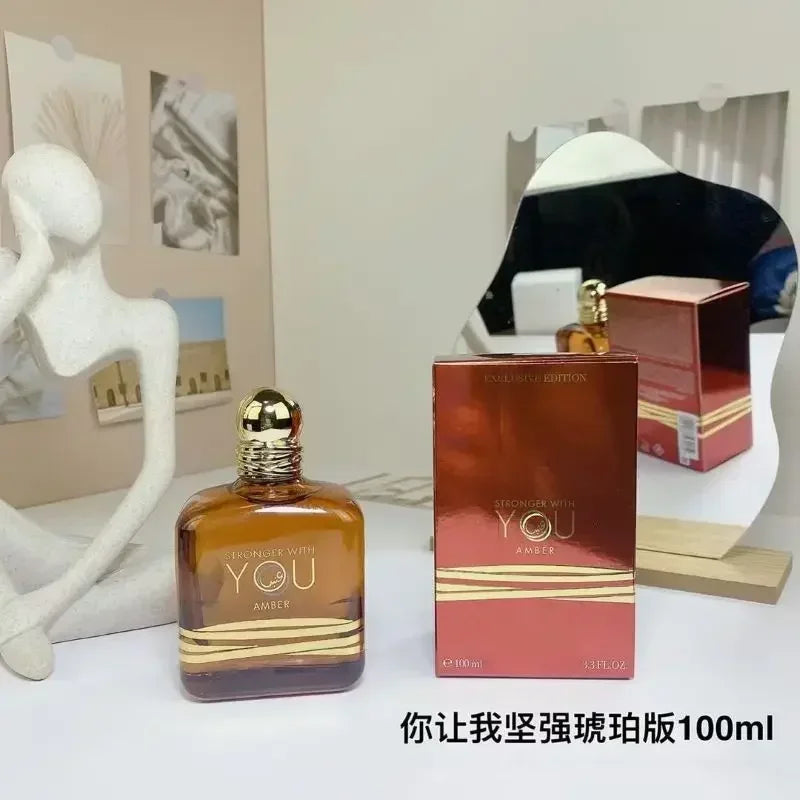 Stronger With You Amber 100ml unisex perfume. Sleek square glass bottle, long-lasting oriental fragrance. EDP style.