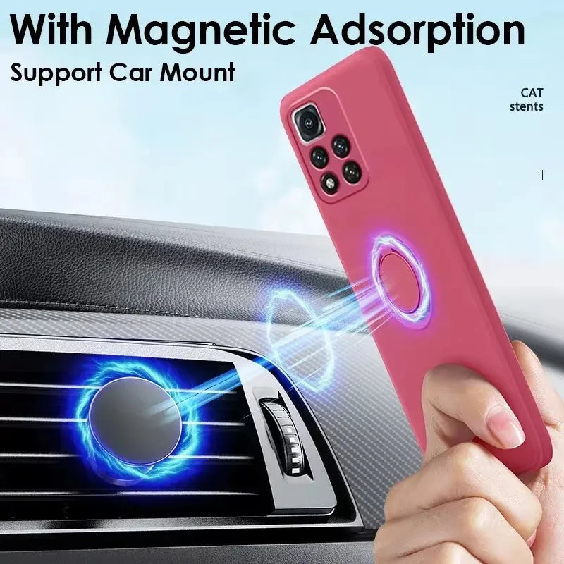 Magnetic Silicone Phone Case for Xiaomi Redmi with Kickstand Tidesmit