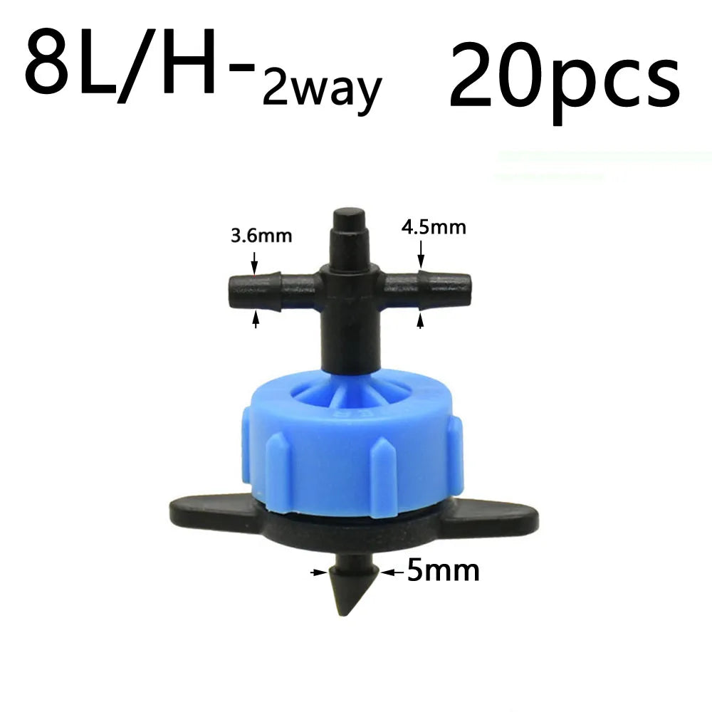 Garden Drip Irrigation Dropper 1/8" 2/4-Way Water Pipe Connector 4/7mm To 3/5mm Hose Bend Arrow Emitter Watering Dripper