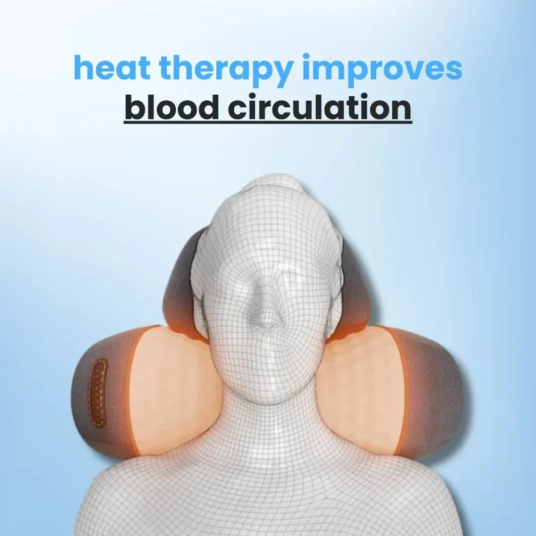 Electric Neck Massager Pillow with Heat Therapy and Vibration - Tidesmit Massage Cushion Tidesmit
