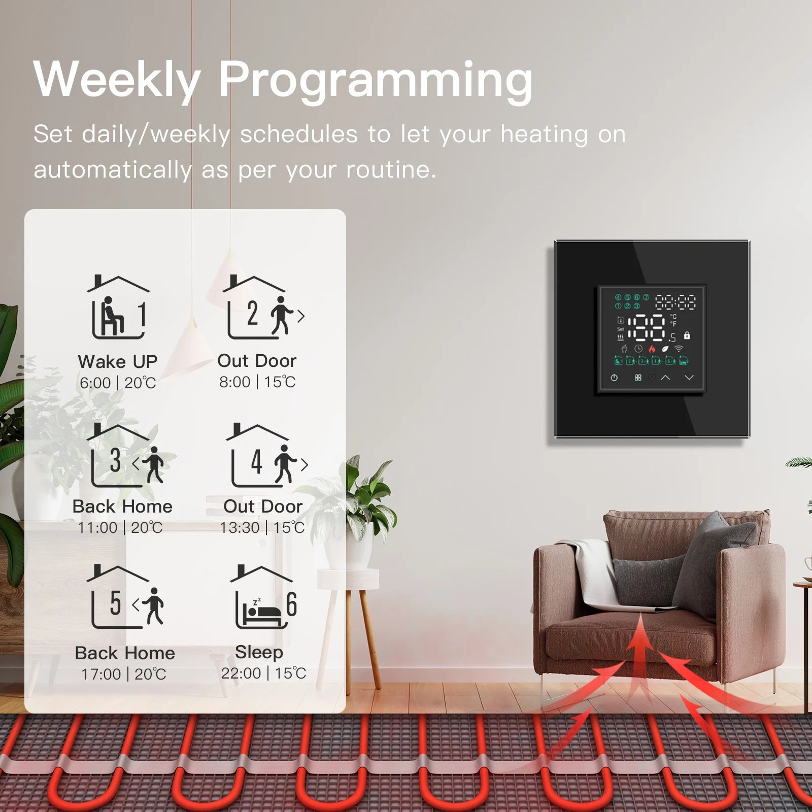Smart ZigBee Floor Heating Thermostat | WiFi App Controlled HVAC Tidesmit