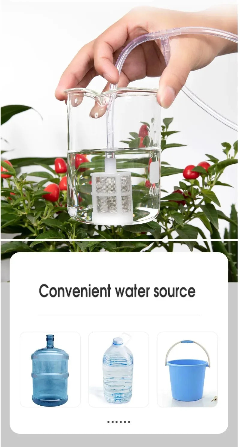 Solar Irrigation System Garden Automatic Drip Irrigation Kit Watering Timer Device Plant Irrigation Controller