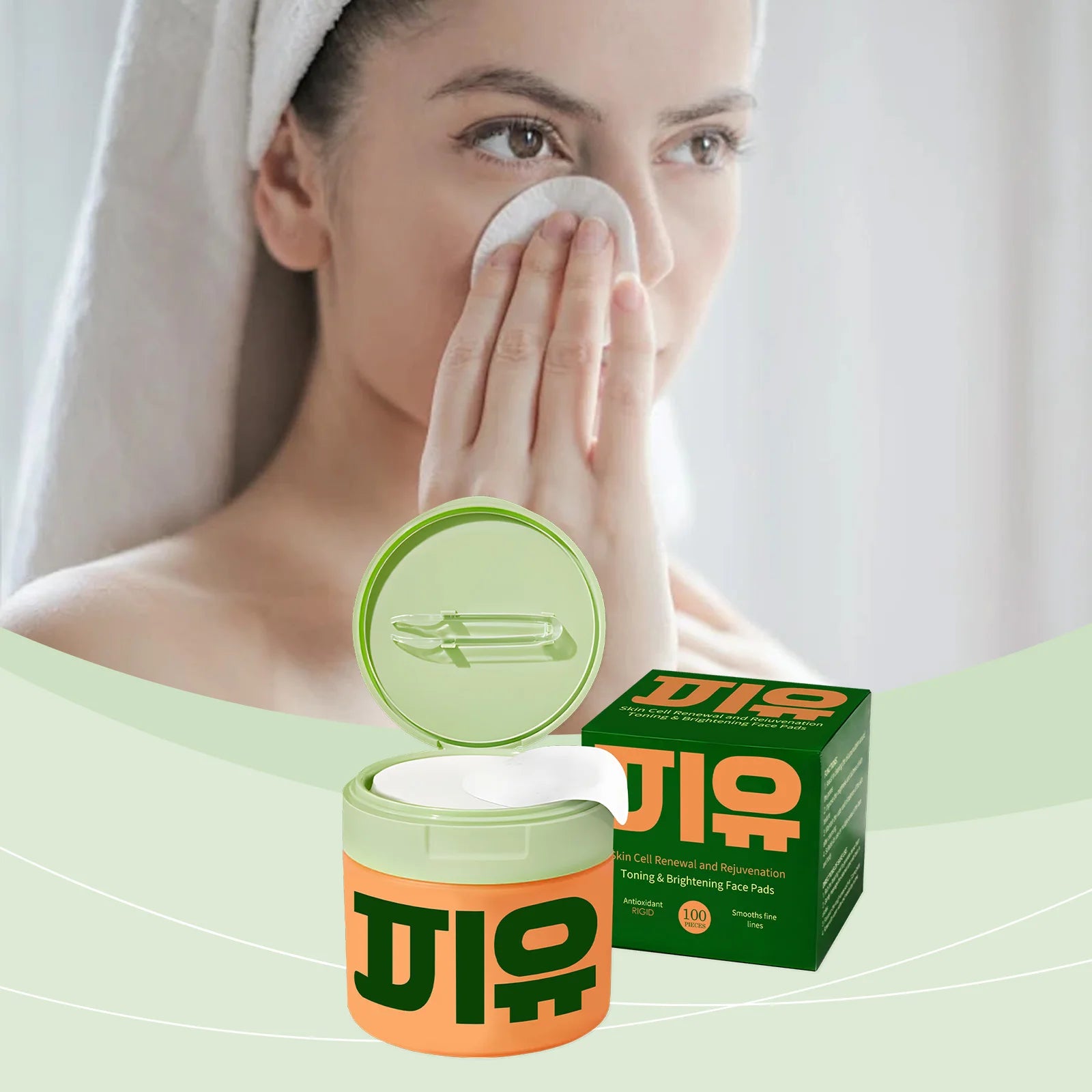 Centella Asiatica Cotton Pads | Gentle Acne Relief Toner Pads (100pcs) Scrubs Treatments Tidesmit