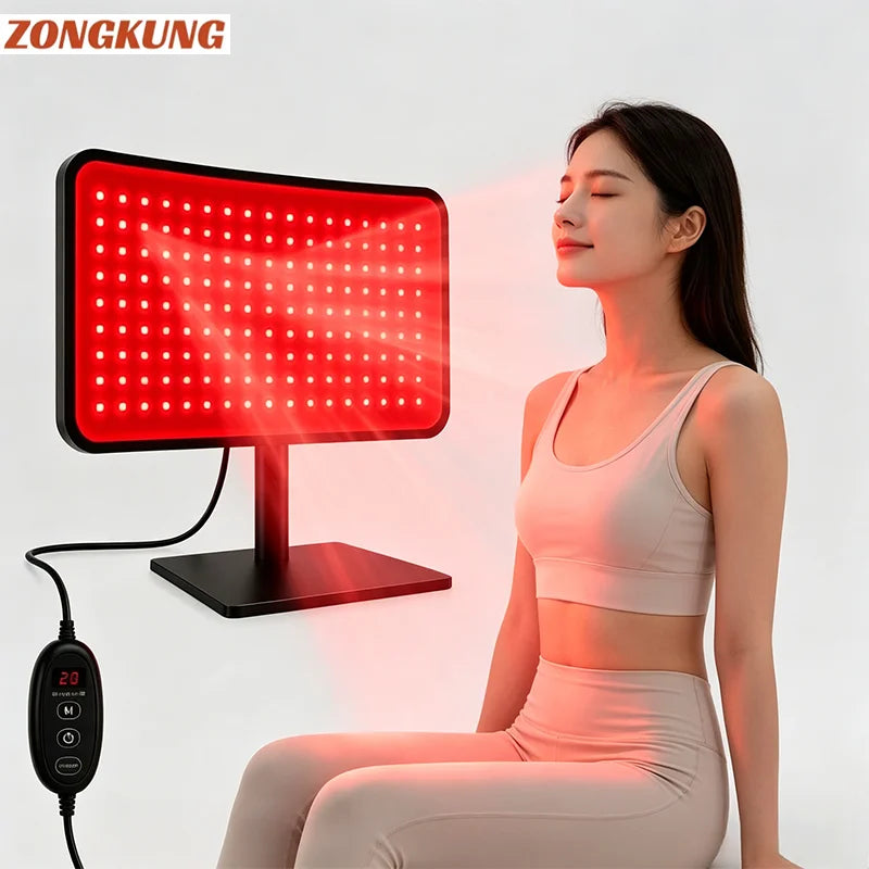120LEDs Red Light Therapy for Body Face 660nm&850nm Infrared Light Therapy Panel Lamp with Base Near Infrared Red Lights Therapy