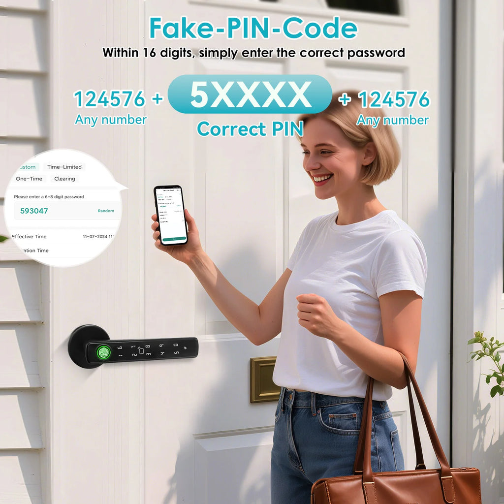 Tuya Smart Bluetooth Door Lock Biometric Electronic Lock Home Kit Smart Home Automation Home Protection Smart Life Control