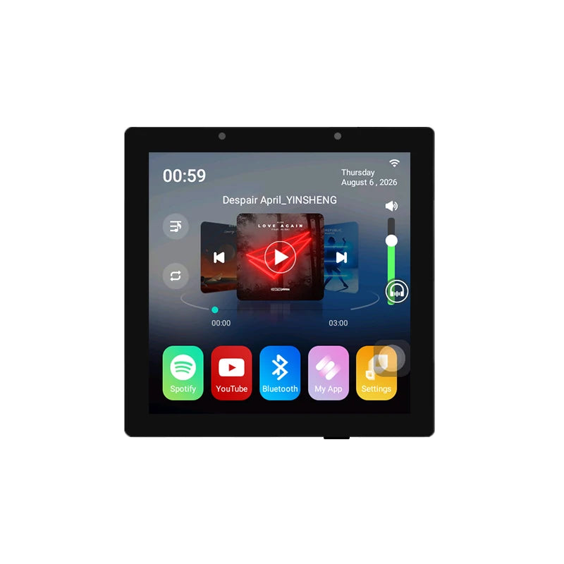TUYA Smart Home Audio In Wall Amplifier WiFi Bluetooth Music Sound Control Panel Touch Screen Android 11 System Ceiling Speaker