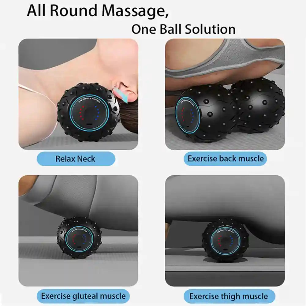 Vibrating Massage Ball: 5-Speed Deep Tissue Electric Muscle Roller Massage Roller Tidesmit
