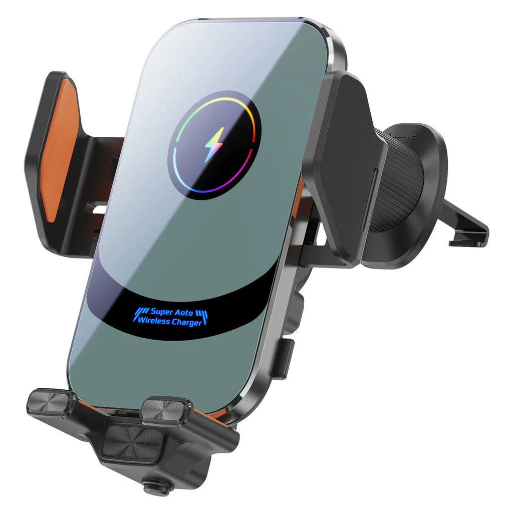 Car Air Outlet Phone Wireless Charger Air Vent GPS Holder For iPhone 16 15 14 13 12 Pro Max Samsung Xiaomi Fast Charging Station