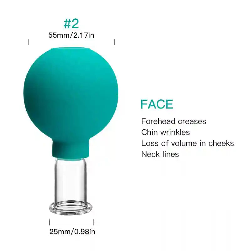 Facial Cupping Set for Skin Lifting and Anti-Wrinkle Massage Therapy Eye Massage Instrument Green-2 Tidesmit