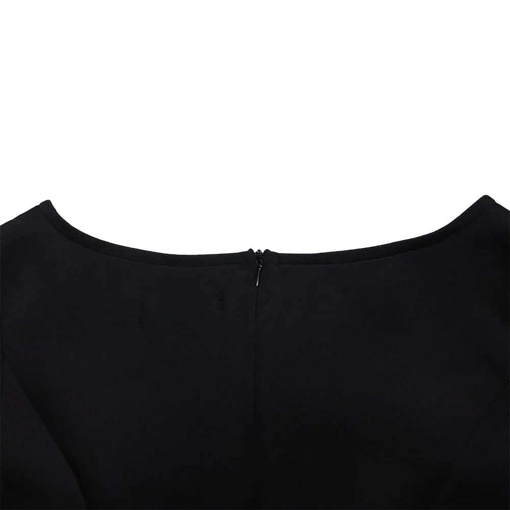 Elegant Pure Color Maxi Dress Evening Gown A- Line Skirt Polyester Fabric round Neck Short Sleeve High Waist Midi Dress