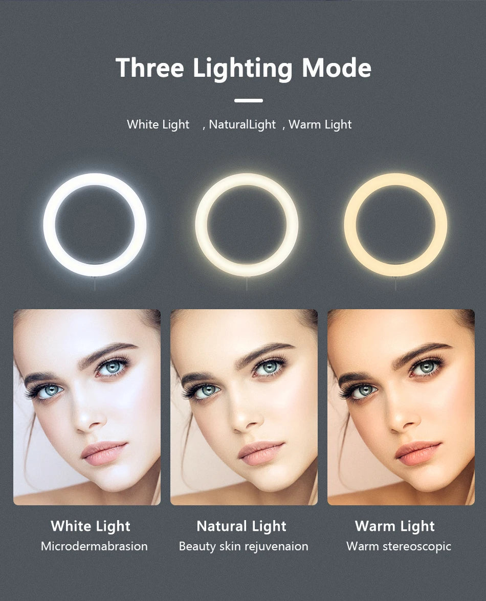 10 Inch LED Ring Light with Adjustable Tripod for Content Creation Tidesmit