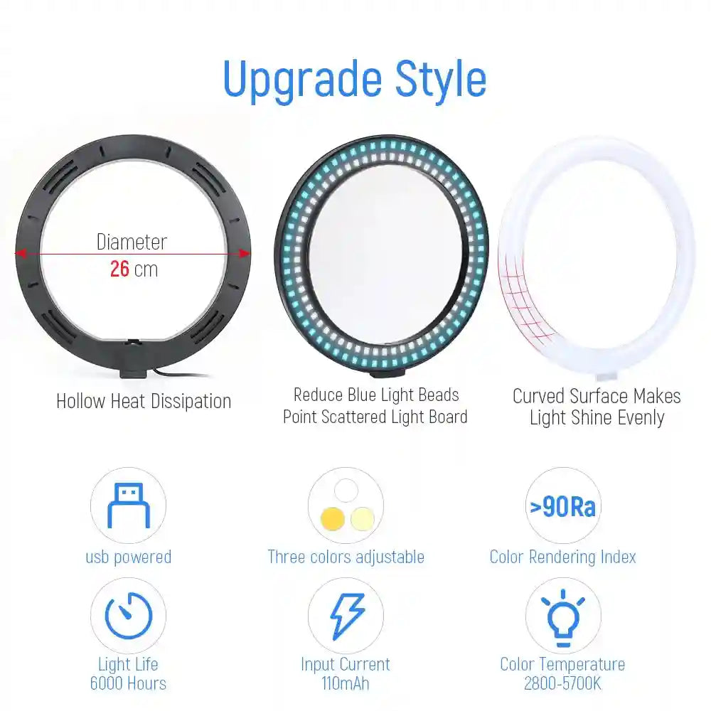 LED Ring Light with Tripod Stand for Pro Content Creation | Tidesmit Tidesmit