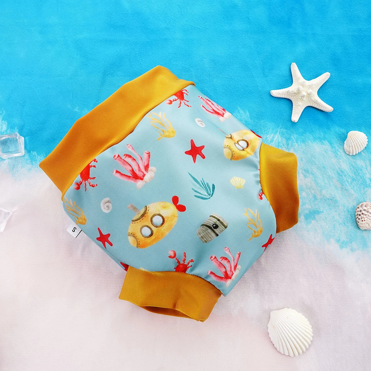 Happyflute 1 Pc Baby Leakproof Swimming Diaper Newborn Baby High Waist Swim Nappies Washable Reusable Baby Swimwear Cloth Nappys