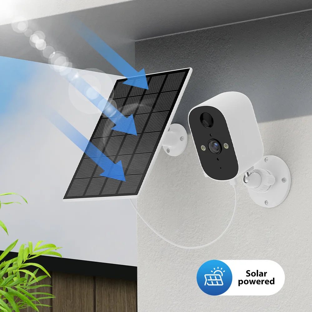 1080P WiFi Camera Outdoor Solar Battery Wireless Solar Powered Security Camera AI Motion Detection 2-Way Audio Night Vision