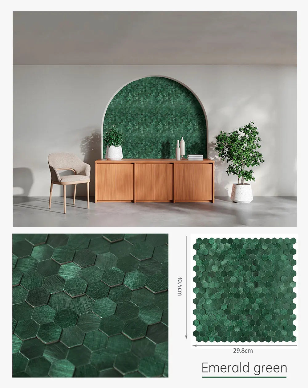 Peel and Stick Backsplash Hexagon Tile, Self Adhesive Wall Tiles 3D Metal Stick on Tiles for Kitchen