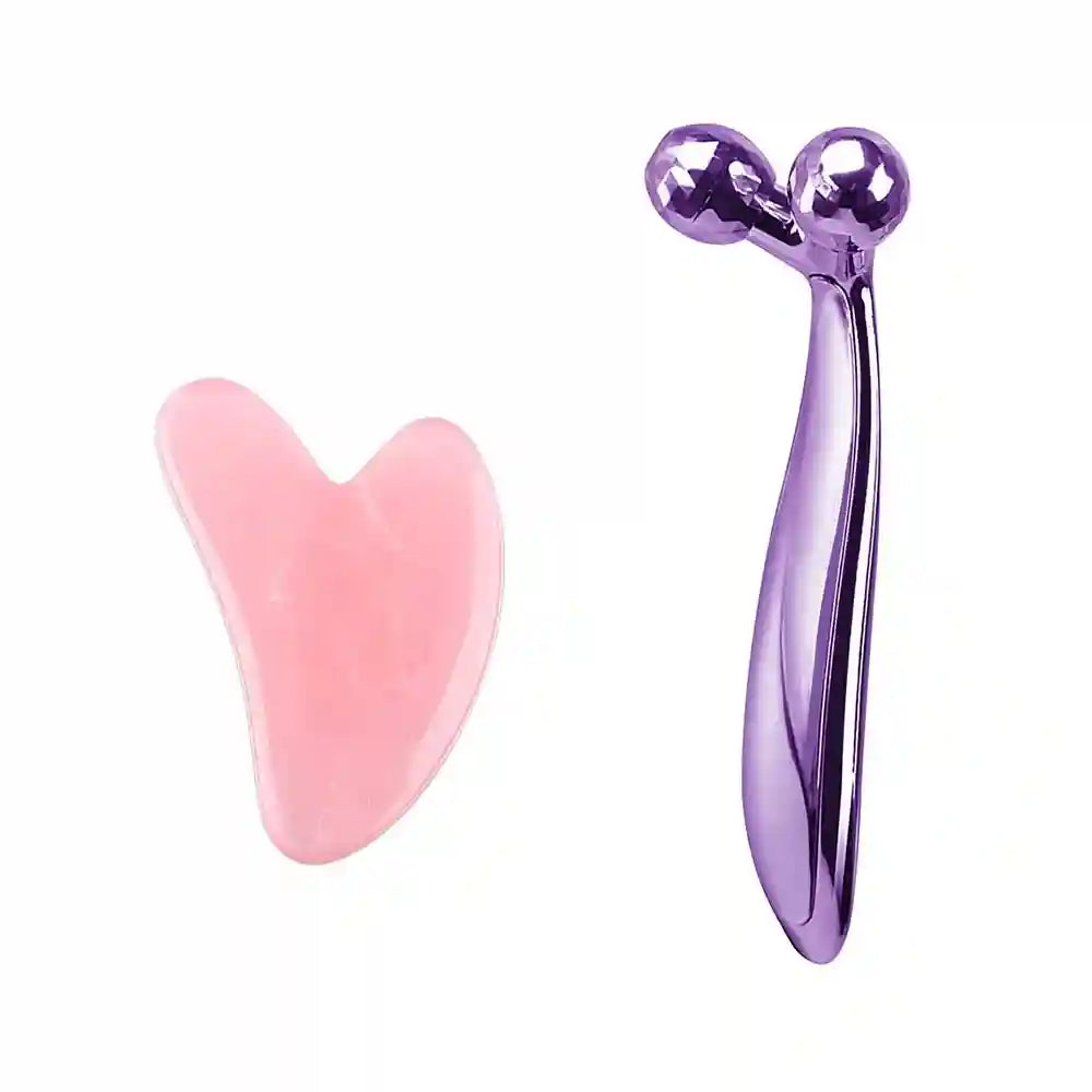 3D Face Roller Massager for Skin Lifting, Tightening, and Contouring Massage Roller Purple set Tidesmit