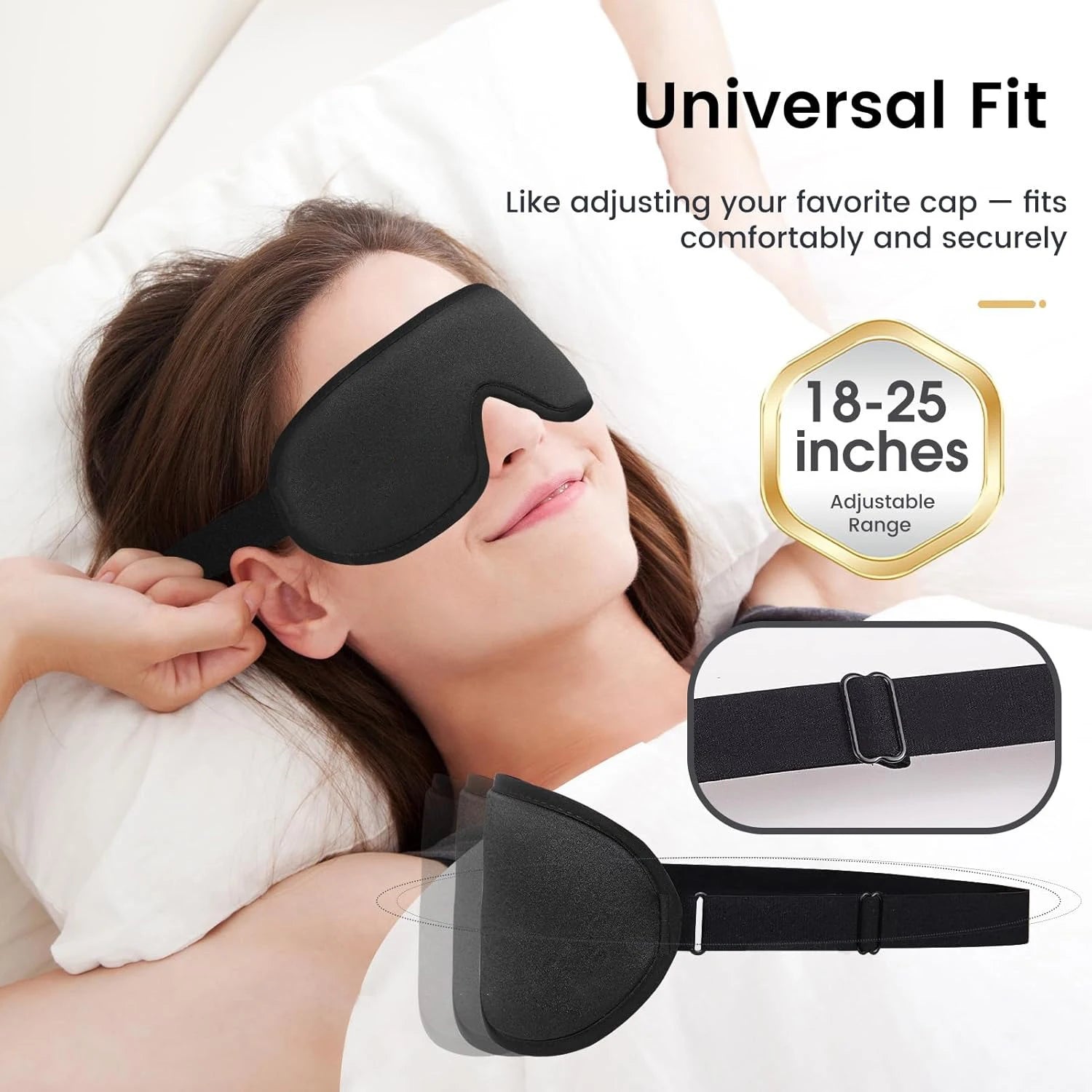 3D Sleep Mask for Men Women Soft Breathe Sleep Mask For Eyes,100% Blockout Light Eye Mask Travel Nap Rest Relax Sleeping