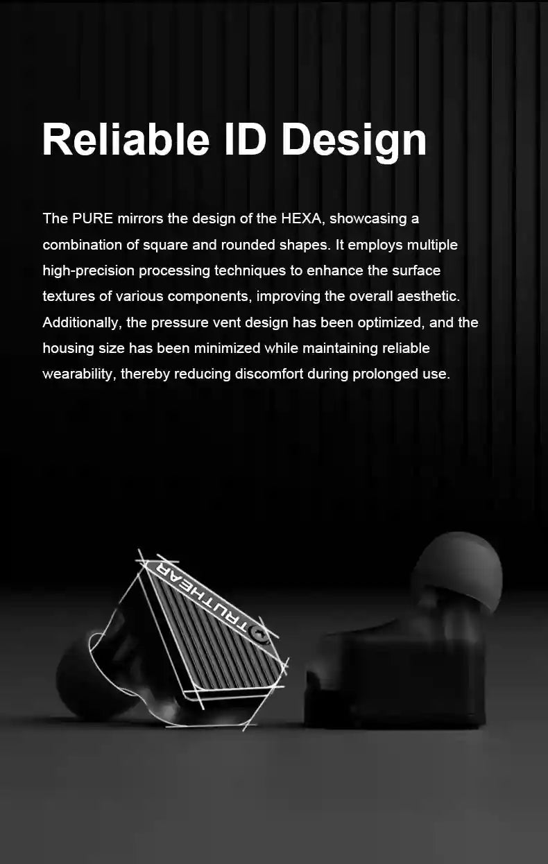 TRUTHEAR PURE Wired In-Ear Monitors | 1DD+3BA HiFi Studio Headphones Tidesmit