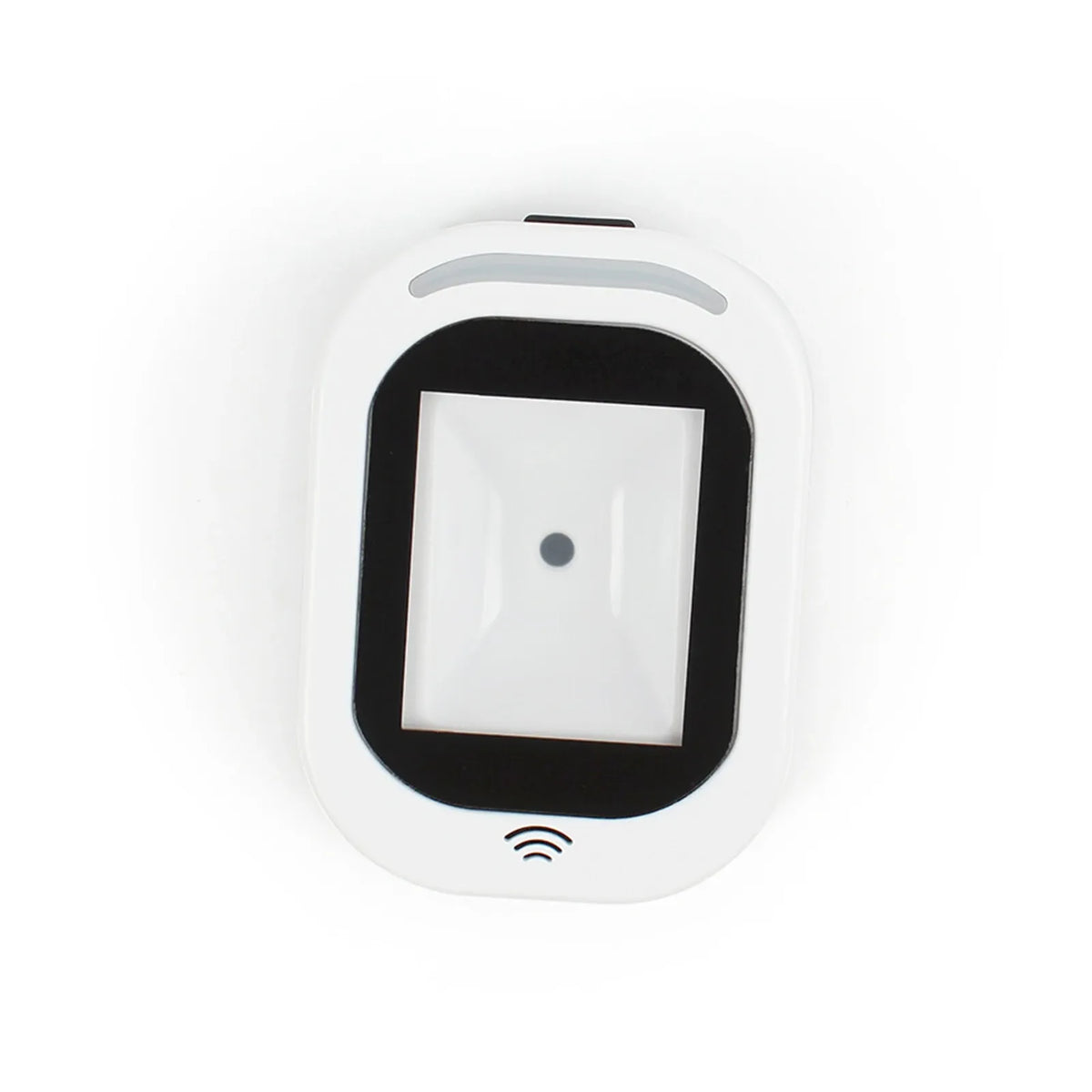 White wired 2D barcode scanner with scanning window and indicator light