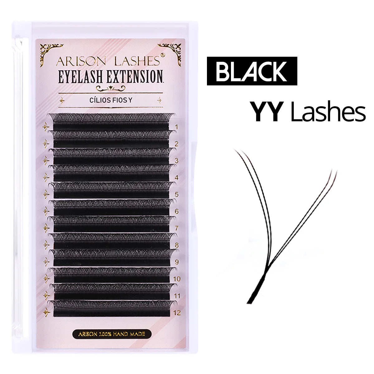 W Shape 7D Volume False Eyelashes 0.07mm D Curl - Soft Faux Lashes False Eyelashes YY Black Tidesmit