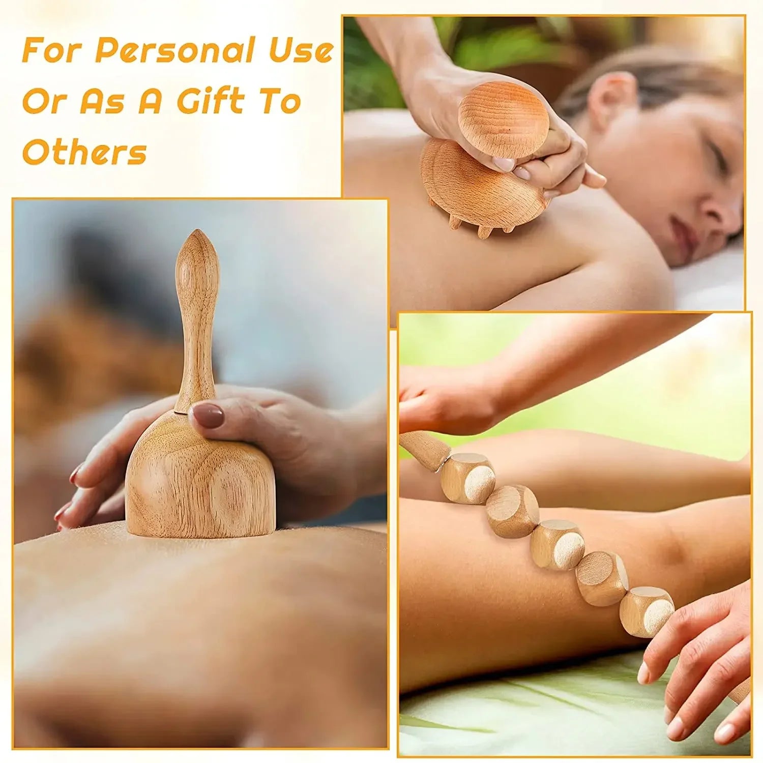 Wooden Lymphatic Drainage Massager Tool for Targeted Body Contouring Back Massage Instrument Tidesmit