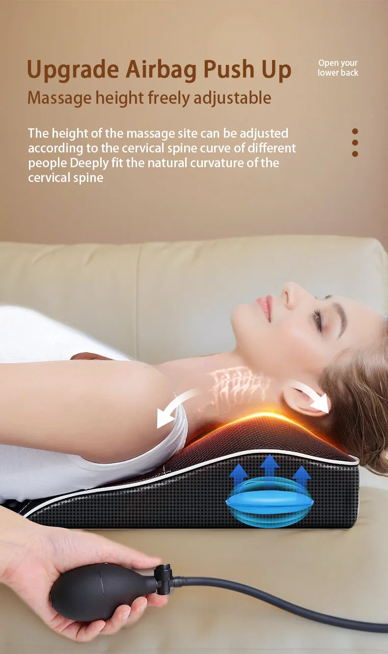 Electric Cervical Pillow with Heated Airbag for Neck Relaxation Relaxation Treatment Tidesmit