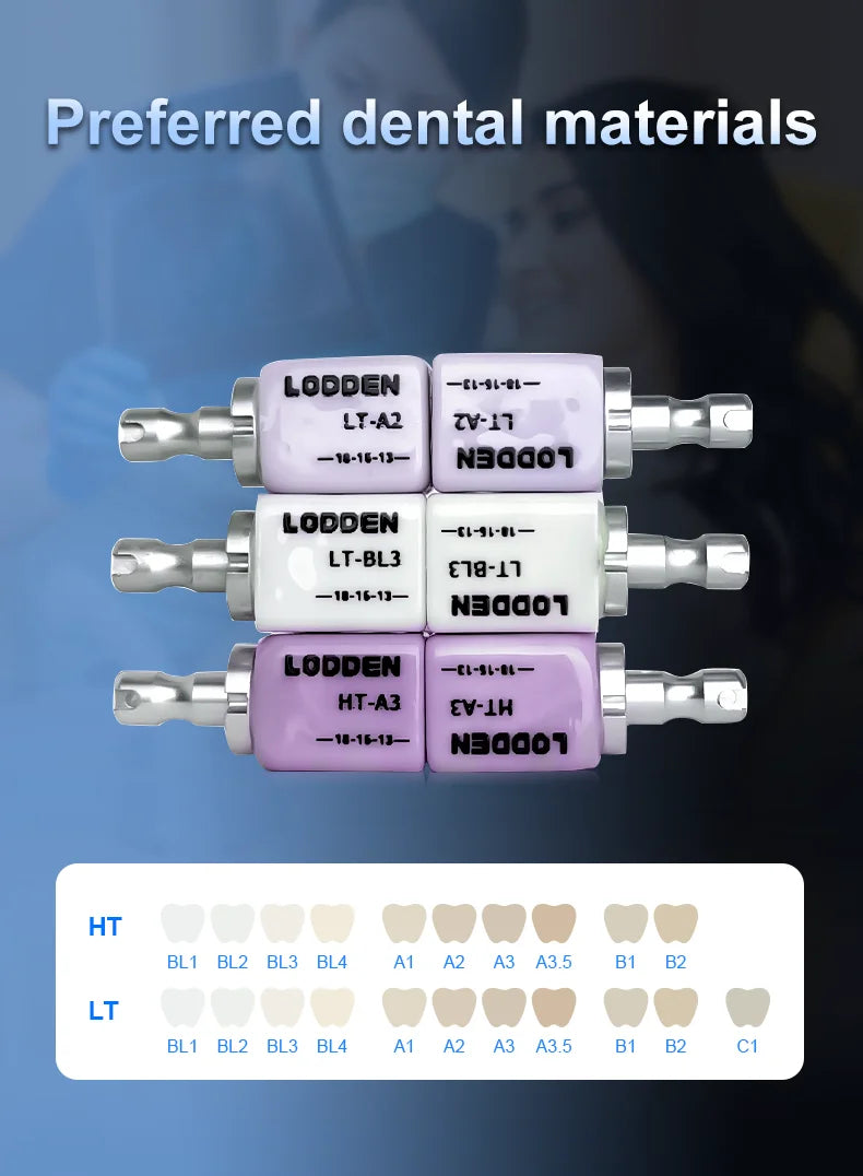 20PCS Lithium Disilicate Glass Ceramic Blocks CAD CAM Sirona Cerec LODDEN C14 Dental Lab HT LT MT Veneer Dentist Materials