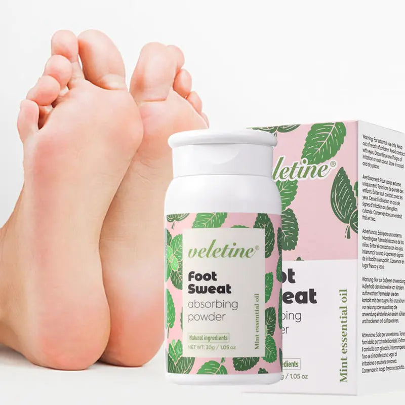 Tidesmit organic foot deodorant powder, natural sweat-absorbing formula for cool, dry, and odor-free feet, 3 pack.
