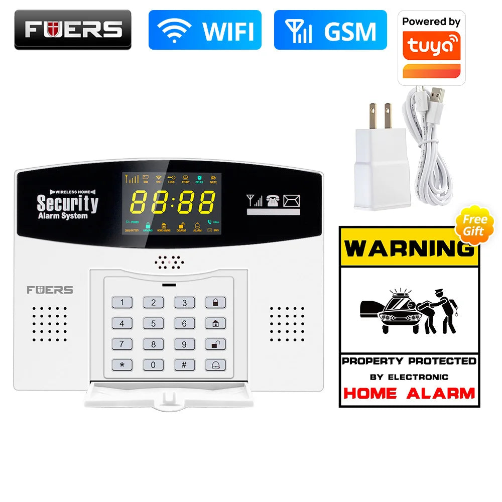 Fuers WIFI 4G 2G GSM Alarm System work with Tuya SmartBurglar Alarm Wireless Wired Security Zone Link Alexa Google Motion Sensor