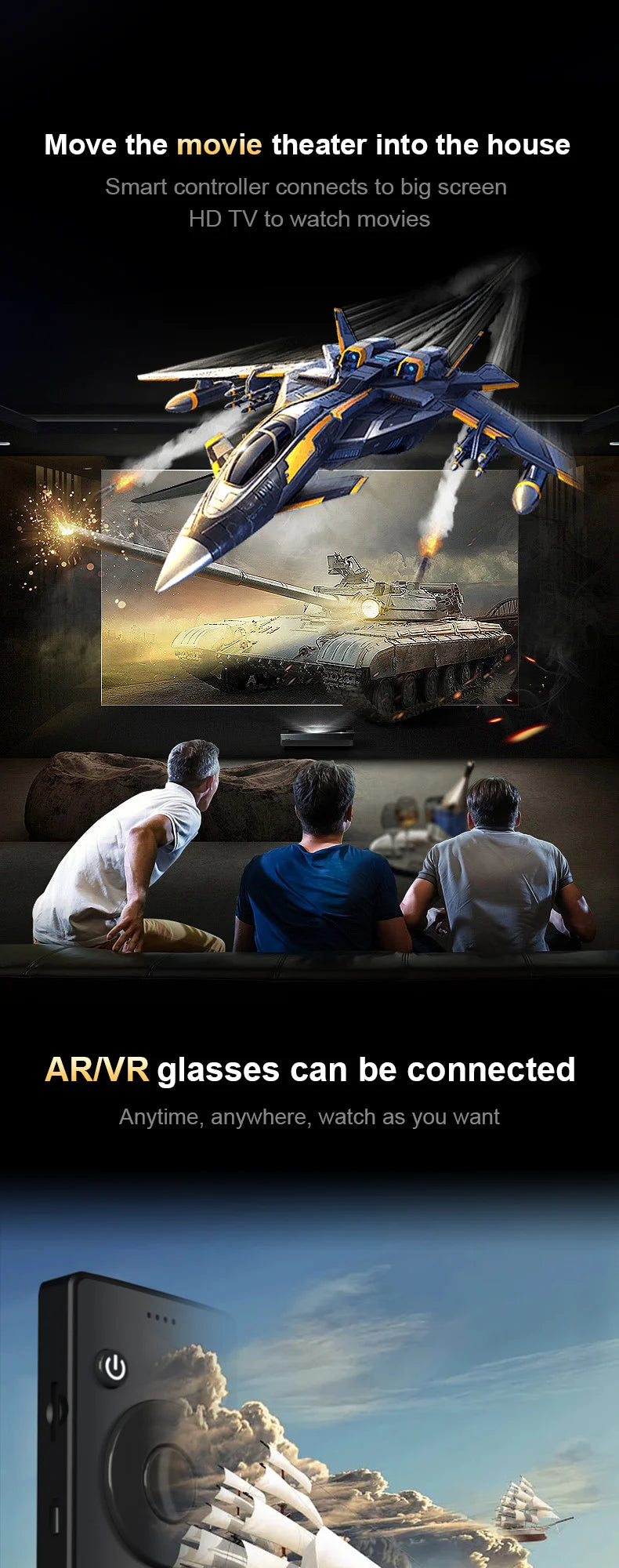 3D Android Smart Glasses VR Headset | 512GB OLED Spatial Display Tidesmit