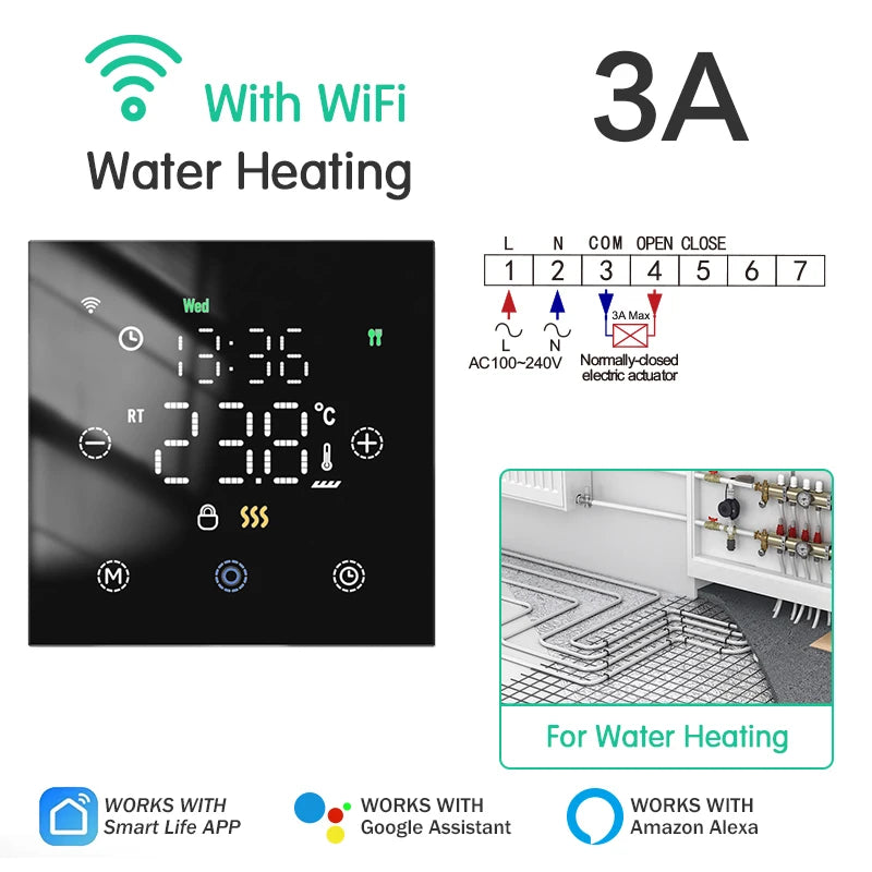 Smart Thermostat Tuya WiFi for Water/Electric Floor Heating Gas Boiler Remote Temperature Controller Alexa Google Yandex Voice