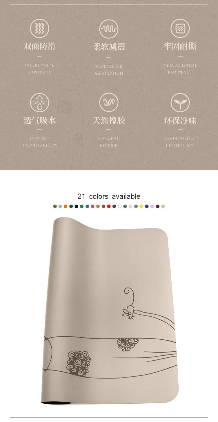 Natural Rubber PU Non-Slip Sweat-Absorbing Yoga Mat, Simple, Sports, Fitness, Shop, Home