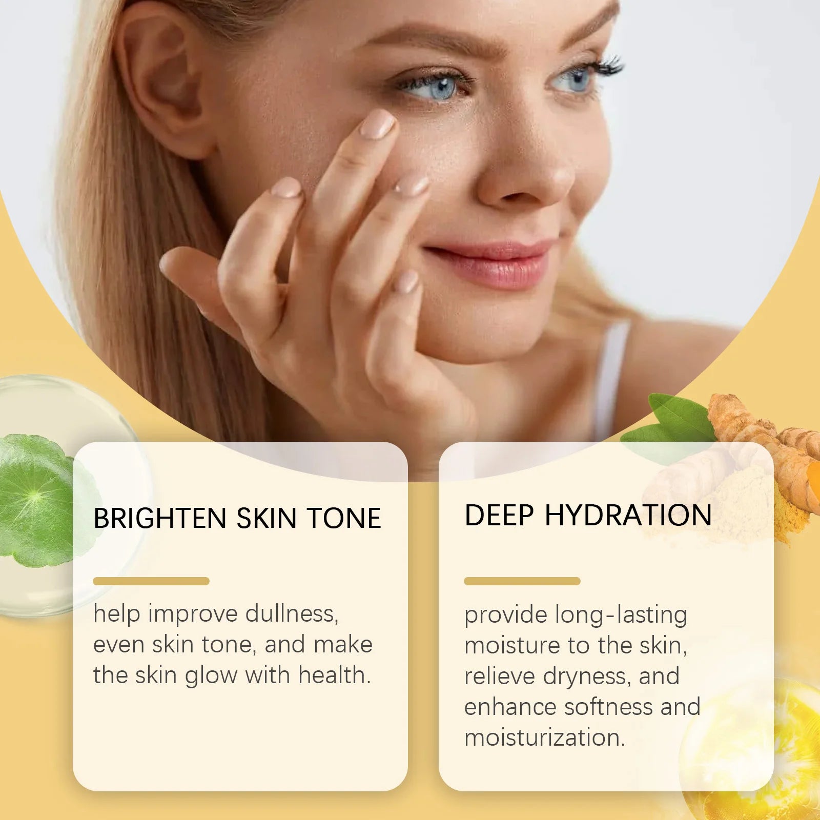 Turmeric Hydrating Face Cream Gentle Nourishing Firming Daily Moisturizer Smooth Silky Skin Skincare Suitable for All Skin Types