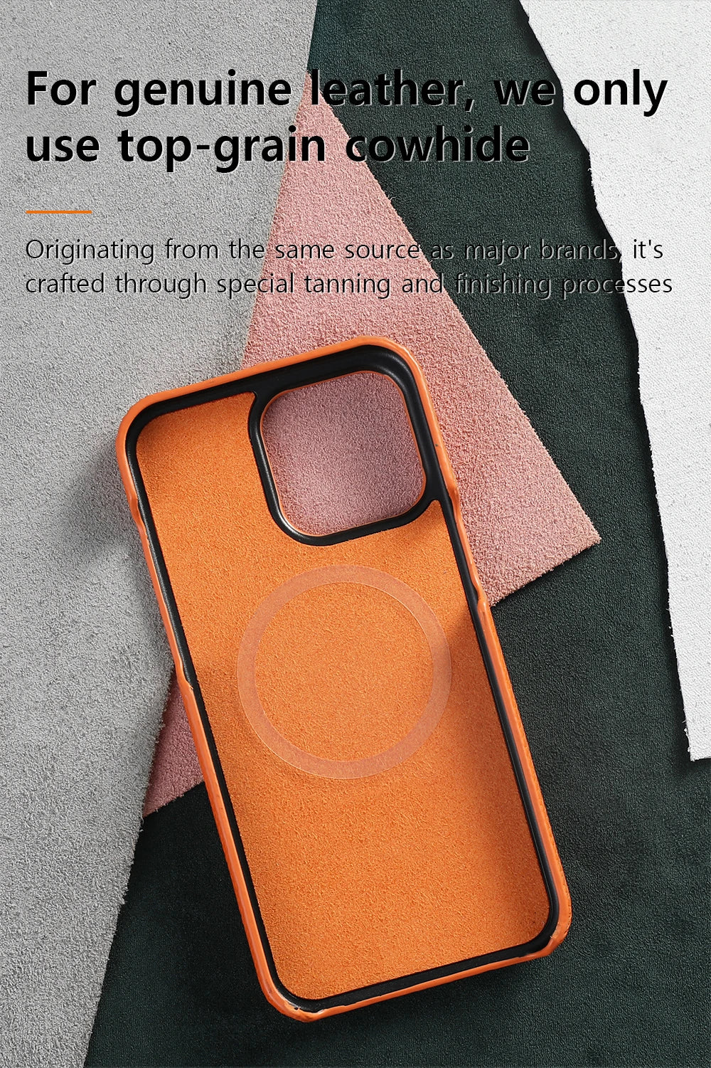 iPhone 16 Pro Max Genuine Leather Case | Slim Shock-Absorbing Cover Tidesmit
