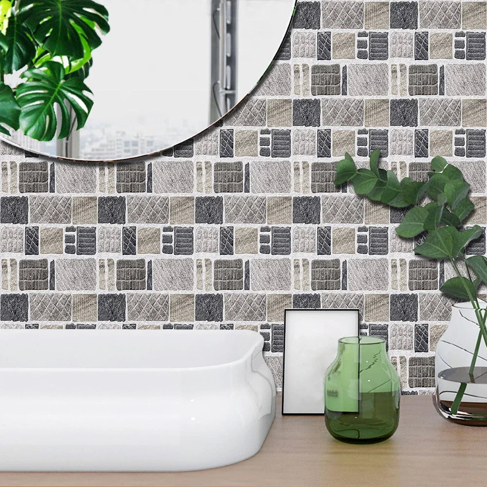 29 Styles Thickened Frosted Tiles Floor Sticker Kitchen Bathroom Home Renovation Wallpaper Waterproof Non-slip Art Wall Decals
