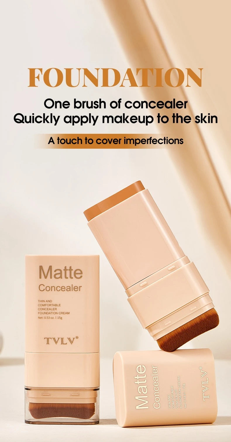 Tidesmit Eraser Concealer double-head foundation stick texture close-up showing waterproof nine-color cream finish