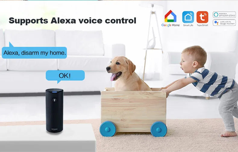 Wifi GSM Home Security Alarm System with Alexa and App Control Tidesmit