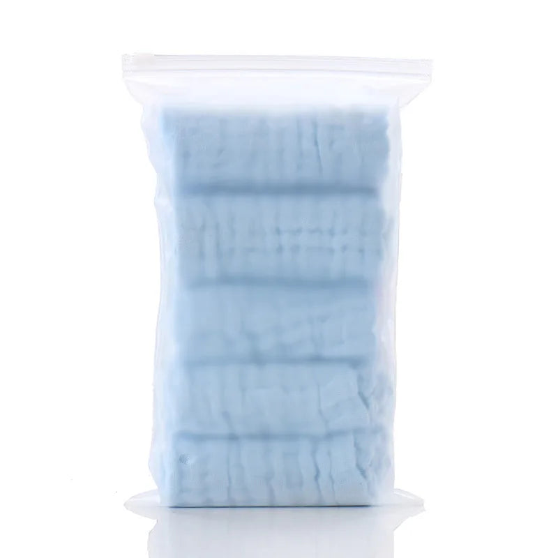 Happyflute 30*30CM 6Layer Soft Gauze Baby Cotton Plain Color Face Towel Children's Square Handkerchief Saliva Towel
