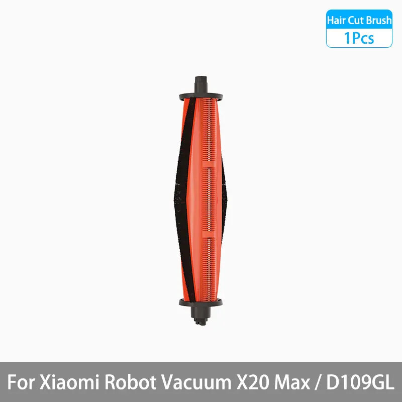 Robot vacuum hair-cut brush, orange bristles on a black roller (1-pack)