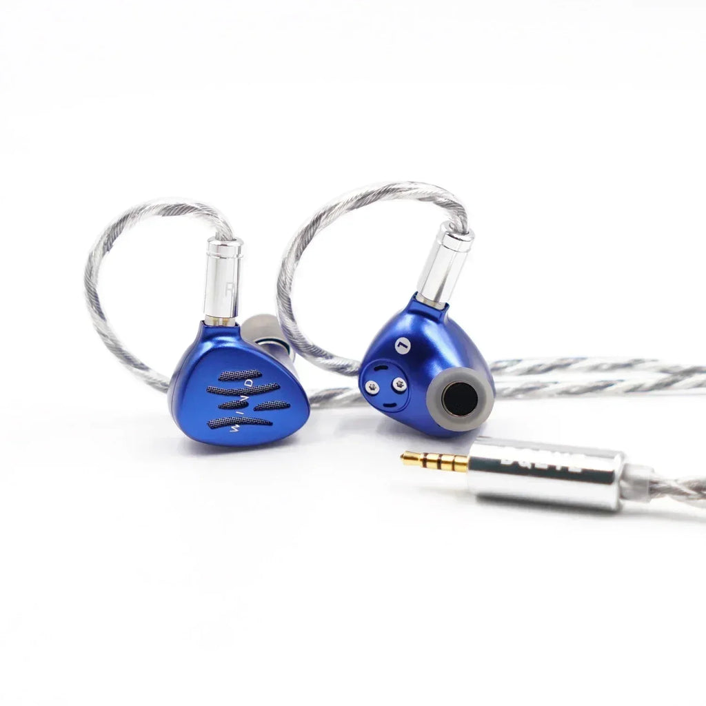 BQEYZ Wind In-Ear Monitors with Bone Conduction - Tidesmit Dual Driver Blue 2.5mm Tidesmit