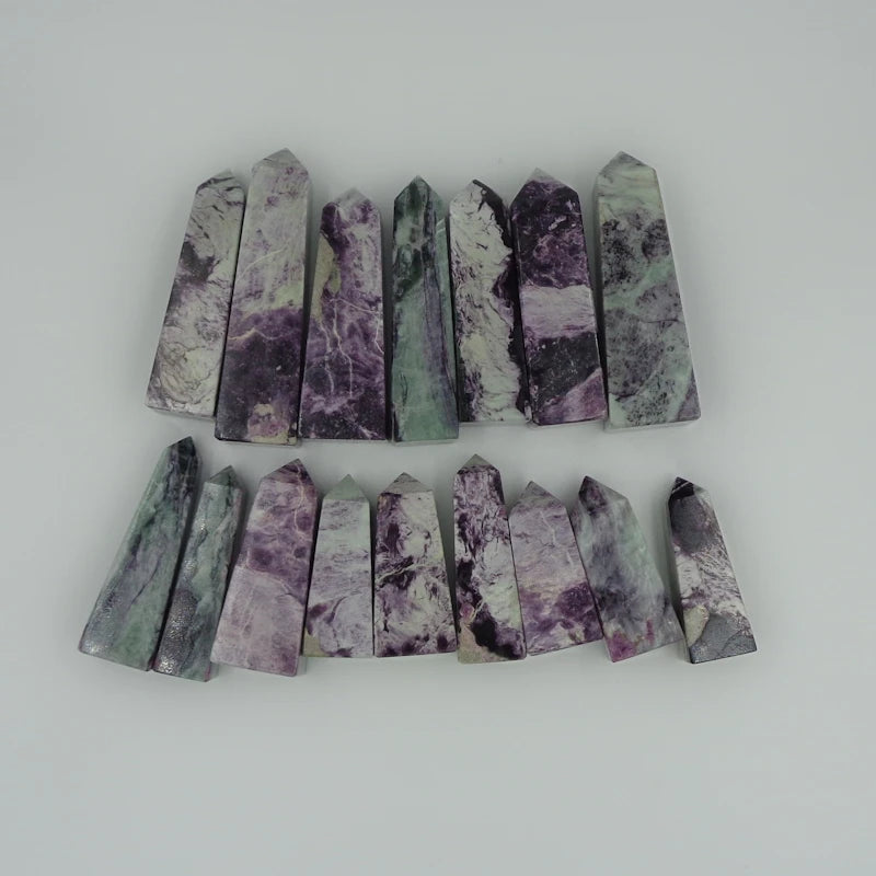 Chakralume Natural Handmade Polished Kammererite Obelisk Crystal Tower Rare Purple Healing Stone Reiki Meditation Energy Feng