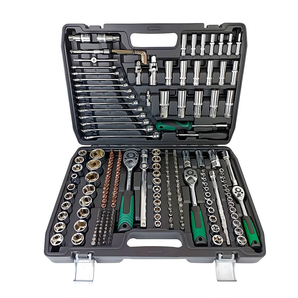 Podofo 216Pcs Advanced Auto Repair Mechanic Tools 1/4" 3/8" 1/2" Socket Wrench Sets Automotive Repair For Motorcycle Household