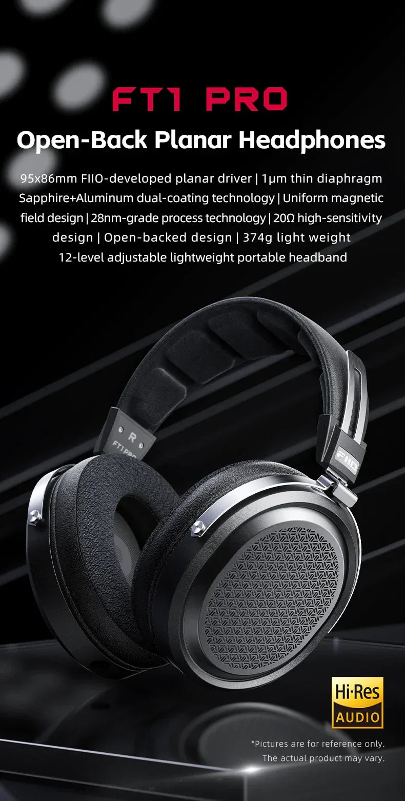 FiiO FT1 Pro Planar Magnetic Headphones Hi-Fi Black - Tidesmit Tidesmit